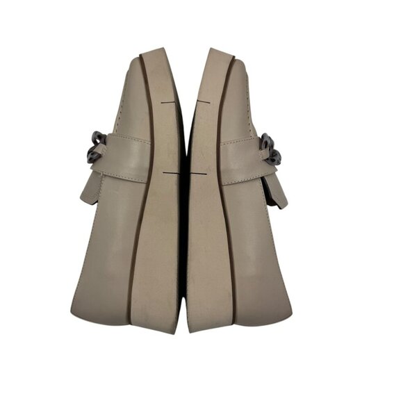 Naked Feet Privy In Chamois Platform Square Toed Tortoise Shell Chain Loafers 8M - Picture 6 of 9